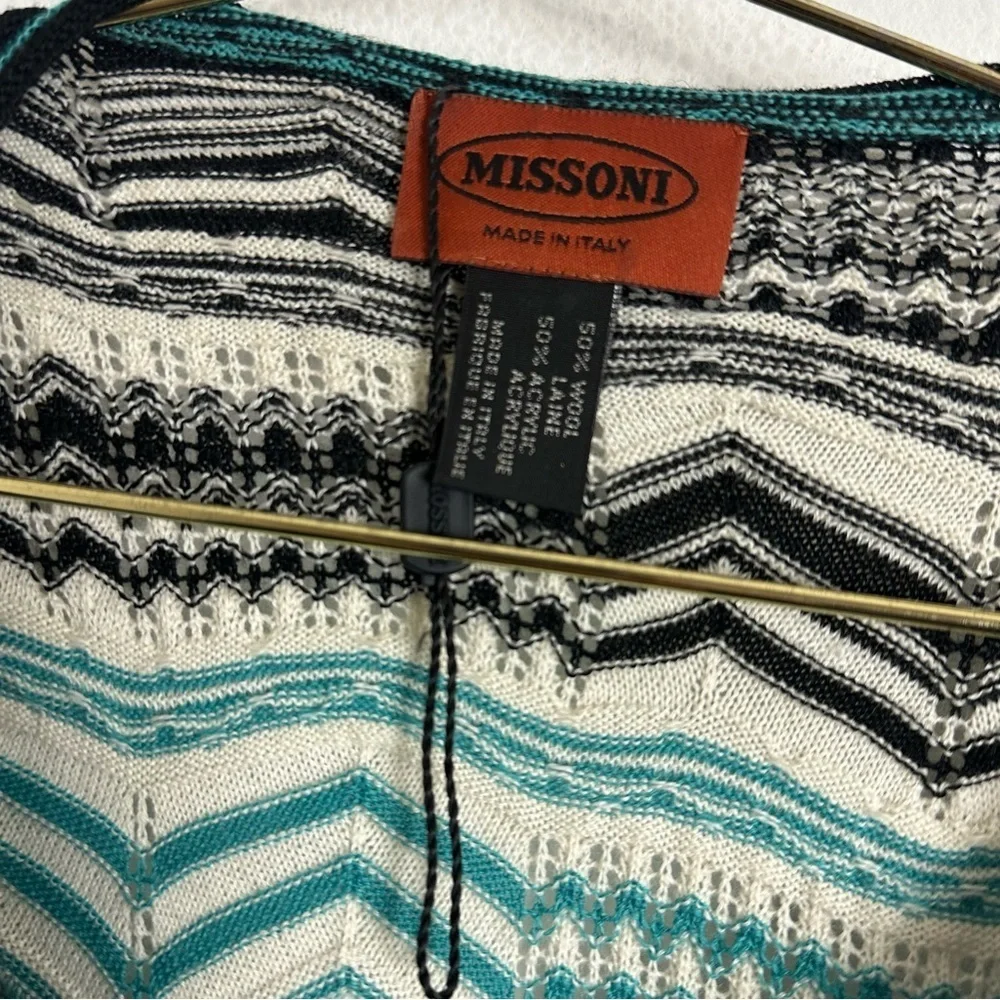 NEW MISSONI Zigzag Wool Blend Poncho One Size - Picture 4 of 6
